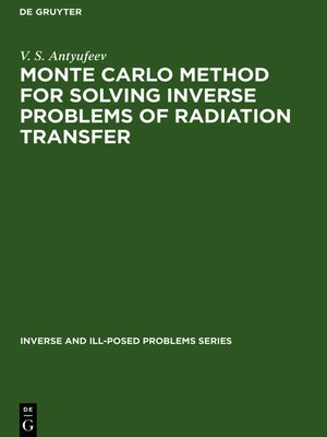 cover image of Monte Carlo Method for Solving Inverse Problems of Radiation Transfer